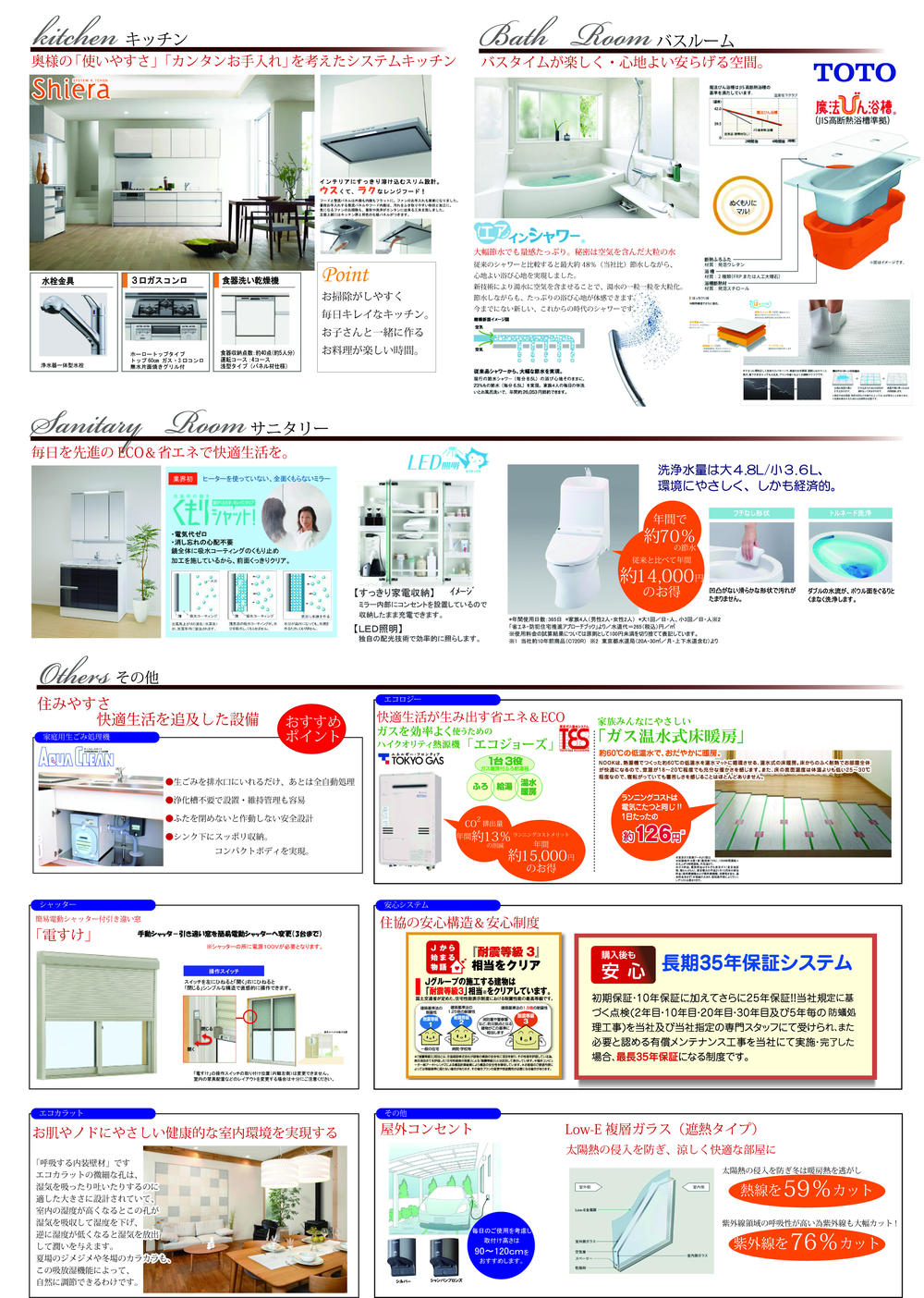 Other Equipment. Well-equipped. In particular, adopting the "Aqua Clean". It is household garbage processing machine.