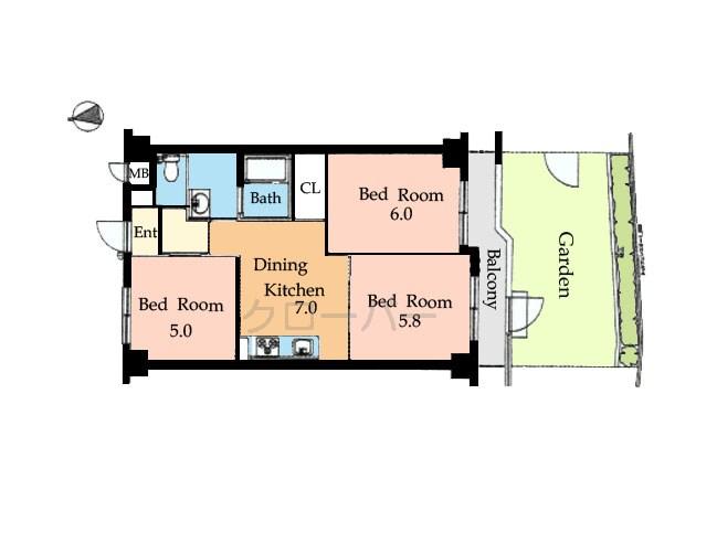 Floor plan. 3DK, Price 19,800,000 yen, Occupied area 50.18 sq m , Balcony area 5.17 sq m
