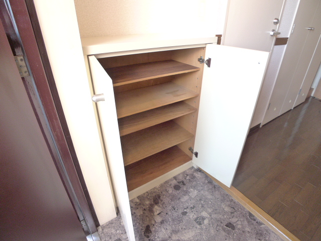 Entrance. Entrance around clean, large capacity cupboard