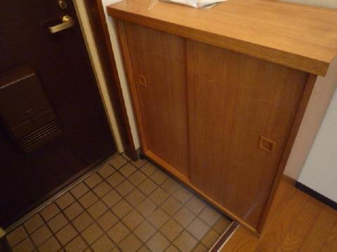 Entrance. With a shoe box