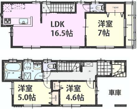 Floor plan. 39,800,000 yen, 3LDK, Land area 75.71 sq m , Building area 87.42 sq m