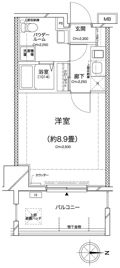Floor: 1Room, occupied area: 25.36 sq m
