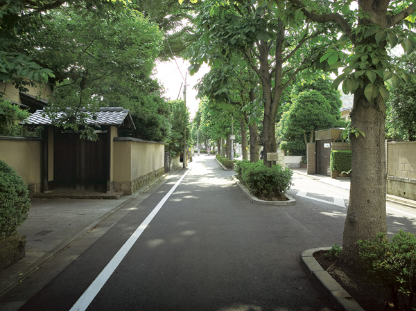 Surrounding environment. Rooftops of surrounding local. By separating the road in the green, It is a pleasant promenade. (About 250m)