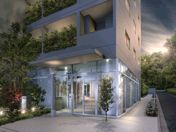 Buildings and facilities. When advancing the walking to the hotel from the entrance, There spreads space filled with playful. First of all that is surprised, Taking advantage of the original terrain, That the gentle slope is attached to the floor. Lounge pits using a height difference, Mothers will bloom in conversation. Called Play & Communication Space, It is the form of the new entrance hall. (Entrance Rendering)