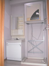 Washroom. With convenient dryer even on a rainy day