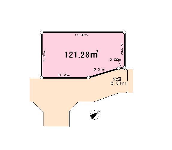 Compartment figure. Land price 35,800,000 yen, Land area 121.28 sq m