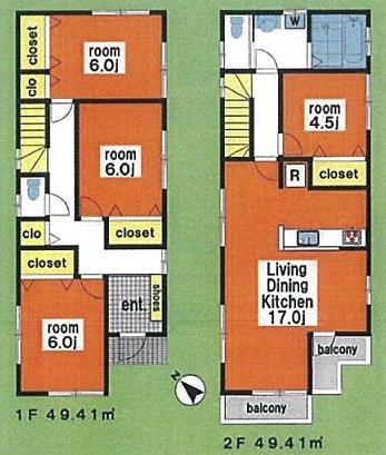 Floor plan. 39,800,000 yen, 4LDK, Land area 100.62 sq m , Building area 98.82 sq m