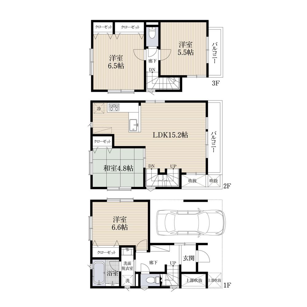Floor plan. (C), Price 41,800,000 yen, 4LDK, Land area 60 sq m , Building area 99.49 sq m