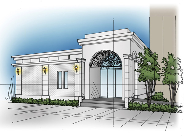 Buildings and facilities. European mansion designed the Fontainebleau palace motif. 60 House provided a shared building to Entrance. (Entrance Rendering Illustration)