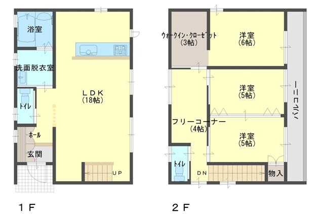 Floor plan. (Building 2), Price 44,200,000 yen, 3LDK, Land area 102.68 sq m , Building area 95.23 sq m