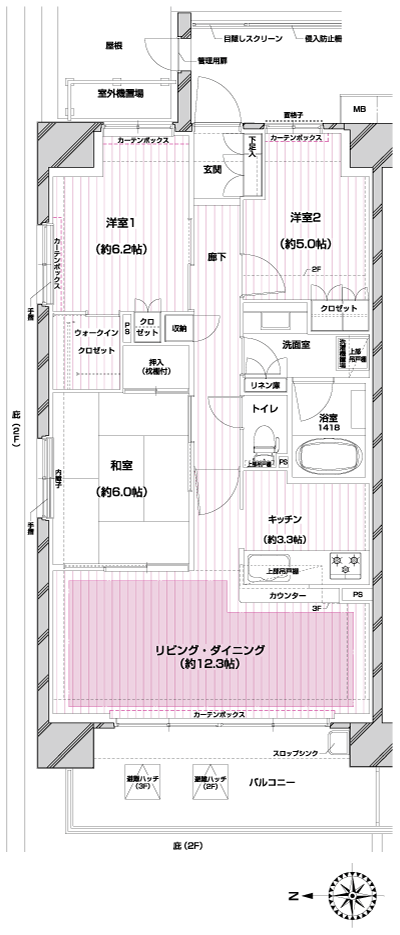 Floor: 3LDK, the area occupied: 73.6 sq m, Price: TBD