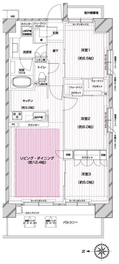 Floor: 3LDK, the area occupied: 73.6 sq m, Price: TBD