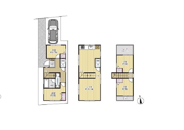 Floor plan. 44,500,000 yen, 4LDK, Land area 80.13 sq m , Building area 87.98 sq m
