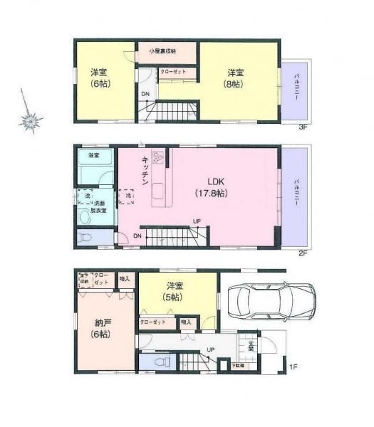 Floor plan. 45,800,000 yen, 3LDK+S, Land area 73.2 sq m , Building area 117.57 sq m