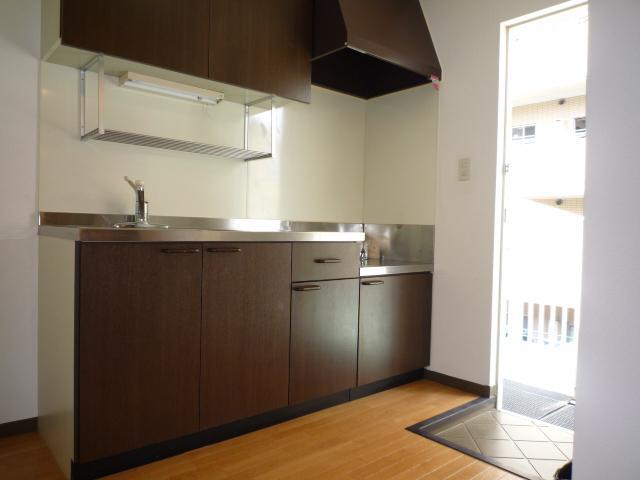 Kitchen. Muted colors of the kitchen.
