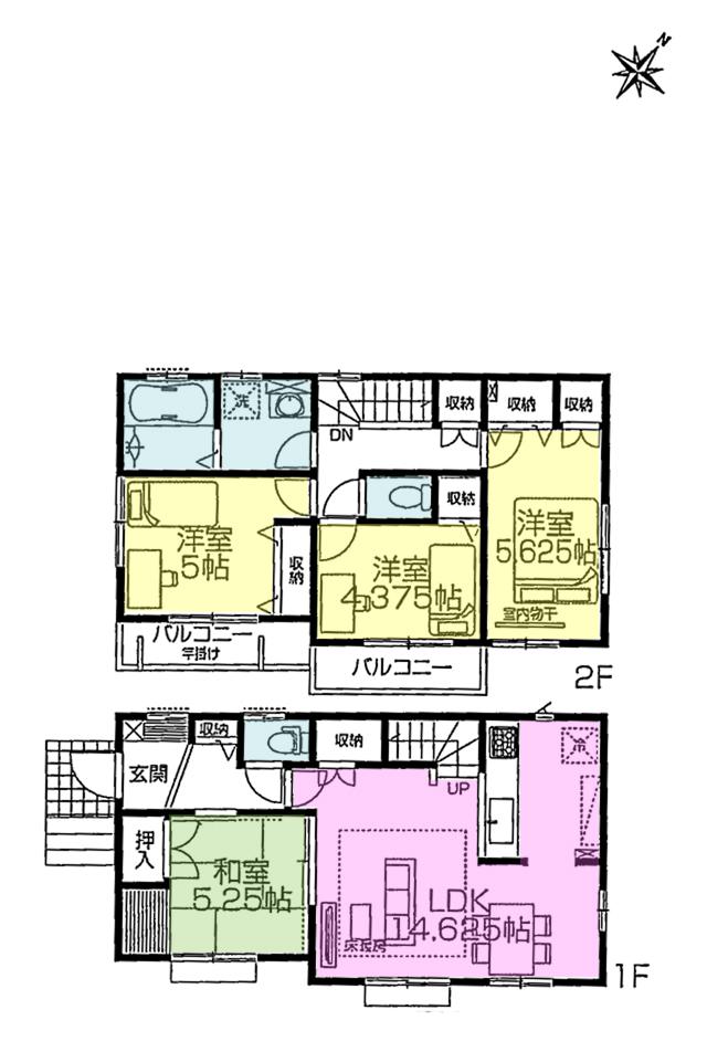 Floor plan. (9 Building), Price 53,800,000 yen, 4LDK, Land area 110.04 sq m , Building area 87.76 sq m