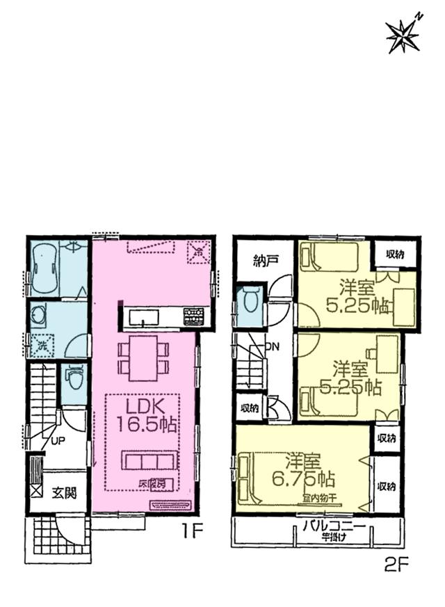 Floor plan. (10 Building), Price 47,900,000 yen, 3LDK, Land area 107.05 sq m , Building area 84.46 sq m