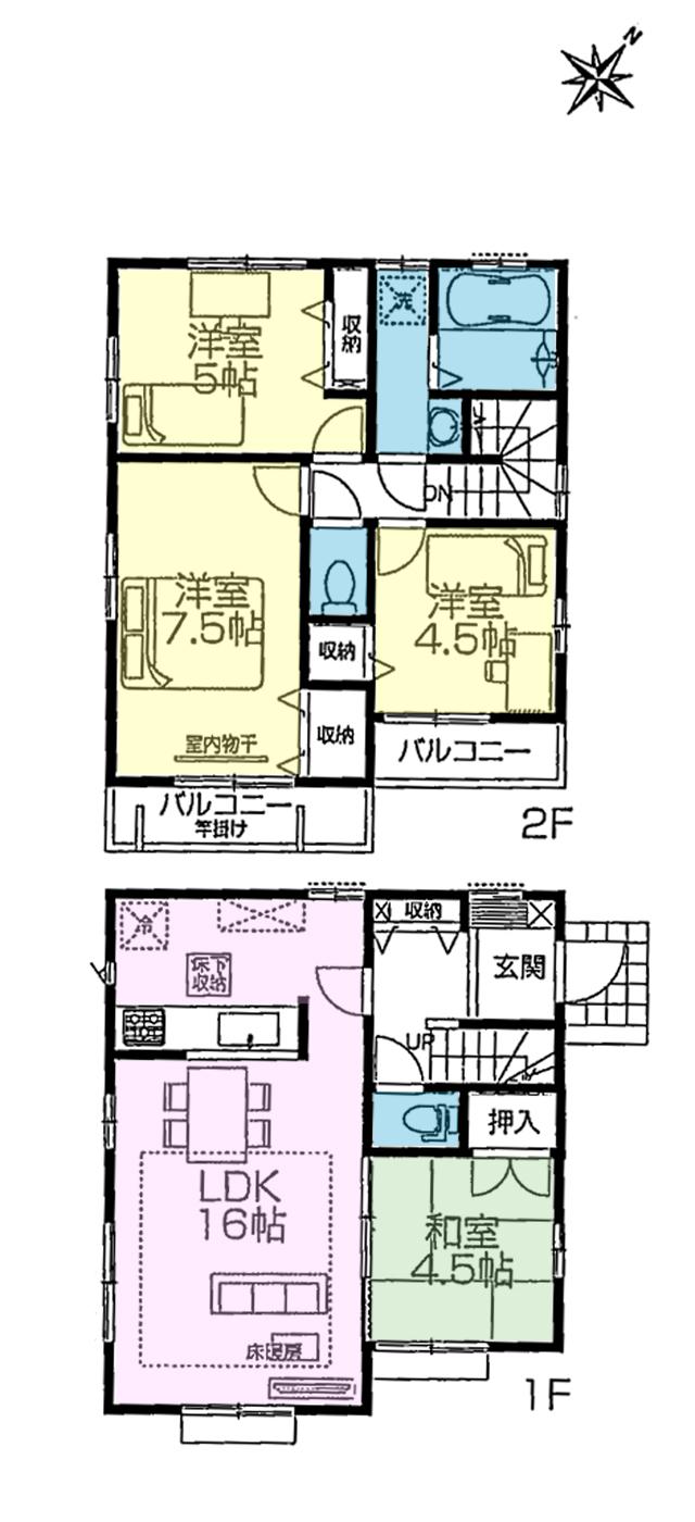 Floor plan. (12 Building), Price 53,900,000 yen, 4LDK, Land area 110.05 sq m , Building area 87.76 sq m