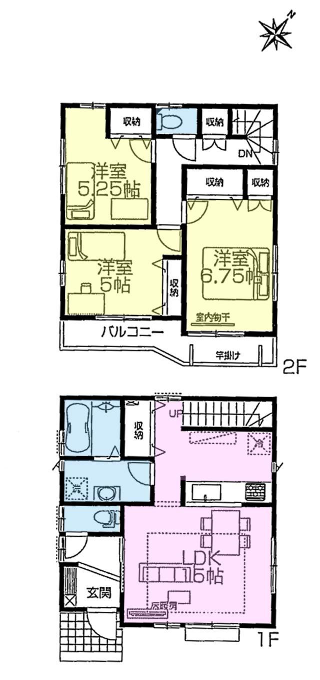 Floor plan. (8 Building), Price 47,900,000 yen, 3LDK, Land area 107.57 sq m , Building area 84.45 sq m