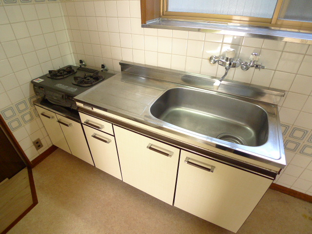 Kitchen. There are two lot gas stoves leaving