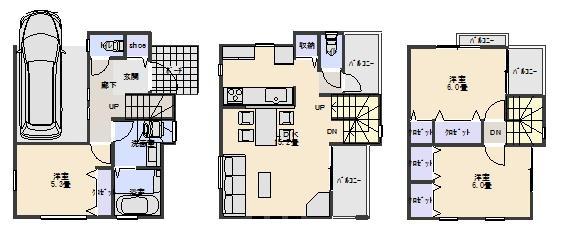Floor plan. 37,800,000 yen, 3LDK, Land area 58.71 sq m , Building area 92.94 sq m