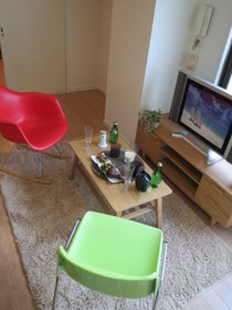 Living and room. Model room implementation in