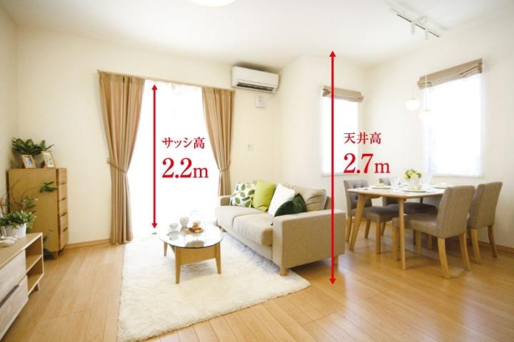 Living. Living ceiling height 2.7M, Clear of sash height 2.2M