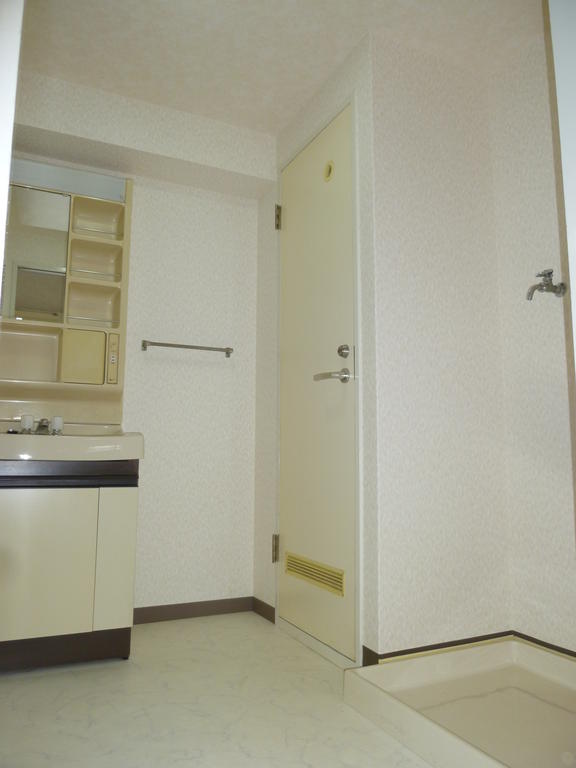 Washroom. Is a washroom and dressing room. The back of the door has become the restroom.