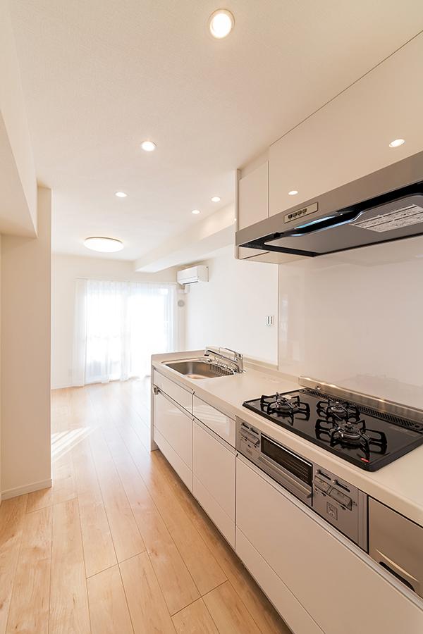 Kitchen. LIXIL party systems kitchen new exchange (artificial marble top)