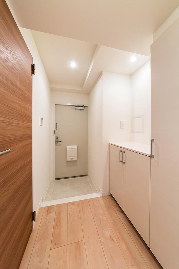 Entrance. Large capacity of the shoe box in the foyer