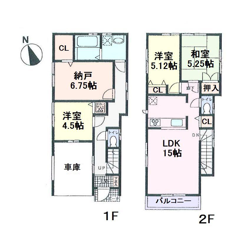 Floor plan. (6 Building), Price 39 million yen, 3LDK+S, Land area 80.28 sq m , Building area 101.85 sq m