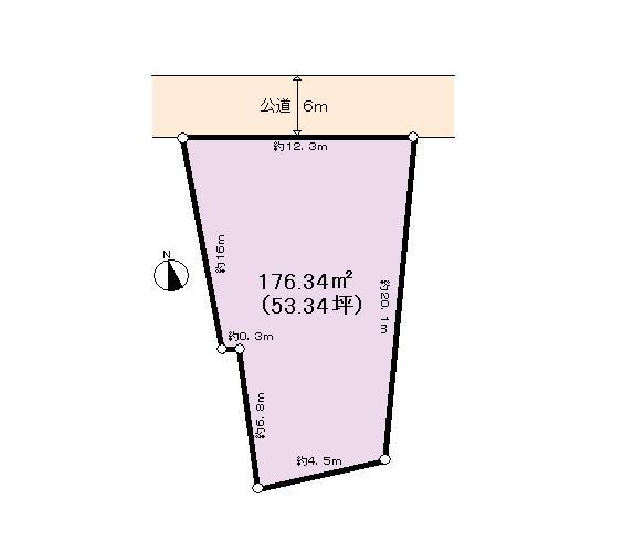 Compartment figure. Land price 64 million yen, Land area 176.34 sq m