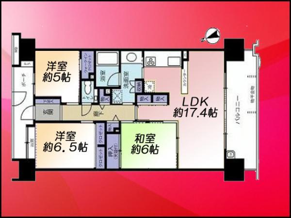 Floor plan. 3LDK, Price 37,800,000 yen, Occupied area 80.46 sq m , Balcony area 13.2 sq m