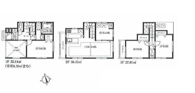 Floor plan. 47,500,000 yen, 4LDK, Land area 63.8 sq m , Building area 99.9 sq m