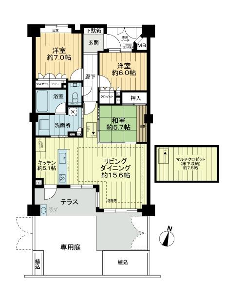 Floor plan. 3LDK, Price 49,800,000 yen, Occupied area 87.01 sq m