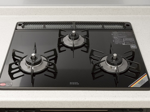 Kitchen.  [Schott glass top plate] It is loved all over the world, Germany ・ Adopt a shot manufactured by heat-resistant ceramic glass top plate. Not only beautiful, Strongly to heat and shock, Difficult dirty luck, It is easy to clean.