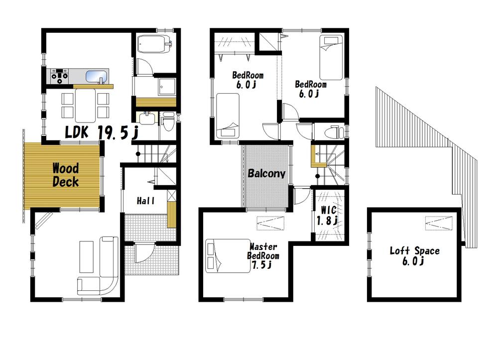 Floor plan. (D Building), Price 58,500,000 yen, 3LDK+S, Land area 124.82 sq m , Building area 97.29 sq m