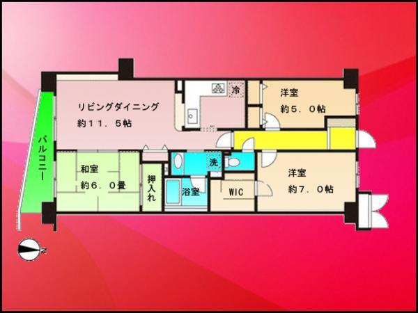 Floor plan. 3LDK, Price 26,880,000 yen, Occupied area 73.62 sq m