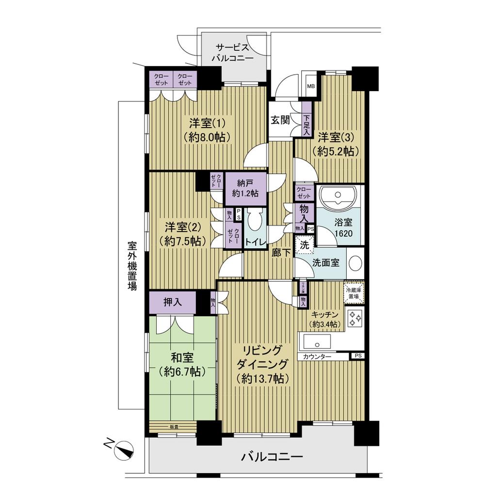 Floor plan. 4LDK, Price 43.2 million yen, Occupied area 98.36 sq m , Balcony area 11.82 sq m