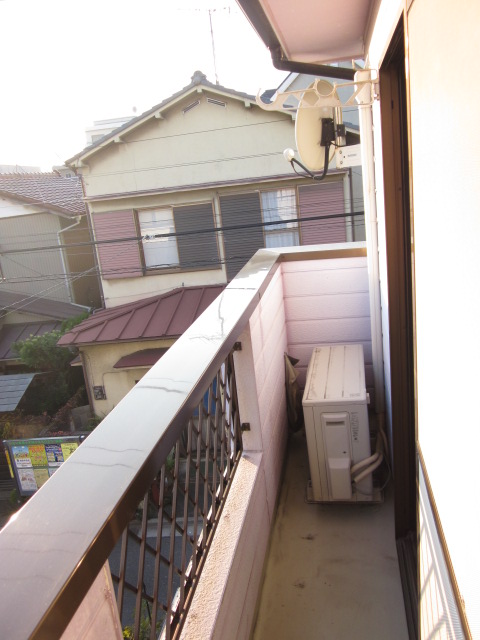 Balcony. Facing south in the day good