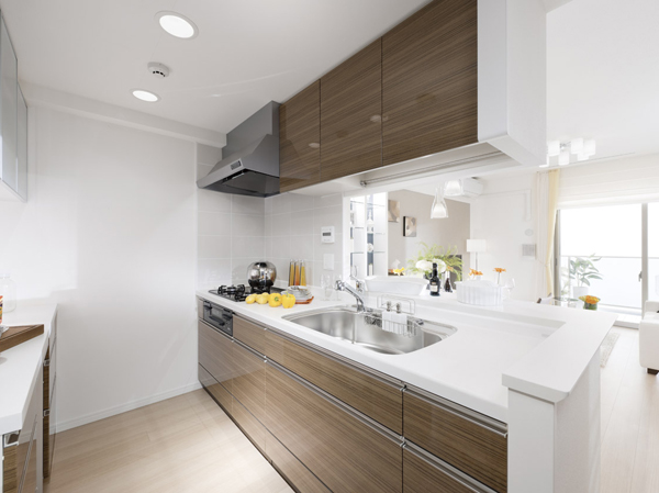 Kitchen.  [kitchen] The counter top in the kitchen, beautifully, Also adopted an easy artificial marble maintenance. Also, Garbage can quickly pulverized "disposer" Ya, Stove was both beauty and function Germany ・ We have established shot manufactured by the "heat-resistant ceramic glass top plate".