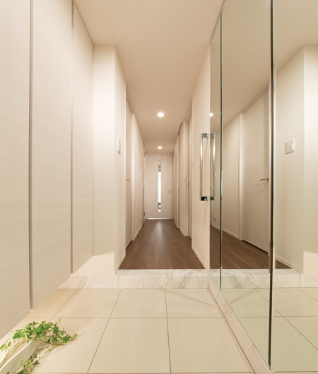 Interior.  [entrance] We established the housing rich shoe closet to show a widely refreshing entrance.