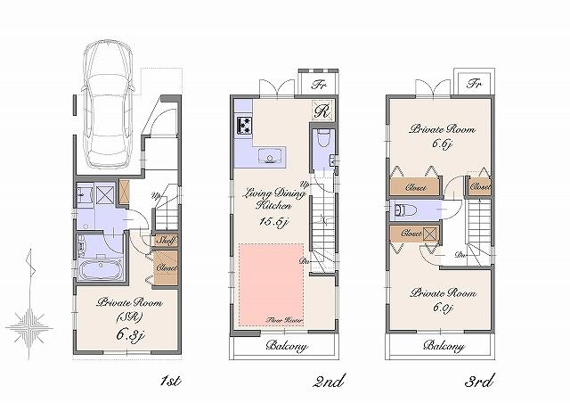 Floor plan. (A), Price 44,800,000 yen, 2LDK+S, Land area 55.26 sq m , Building area 92.33 sq m