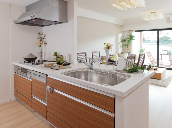 Kitchen.  [kitchen] Functional kitchen for fun daily diet. (E type ※ furniture ・ Furniture etc. are not included in the sale price)