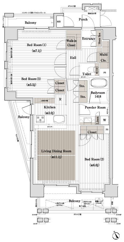 Floor: 3LDK, occupied area: 75.33 sq m