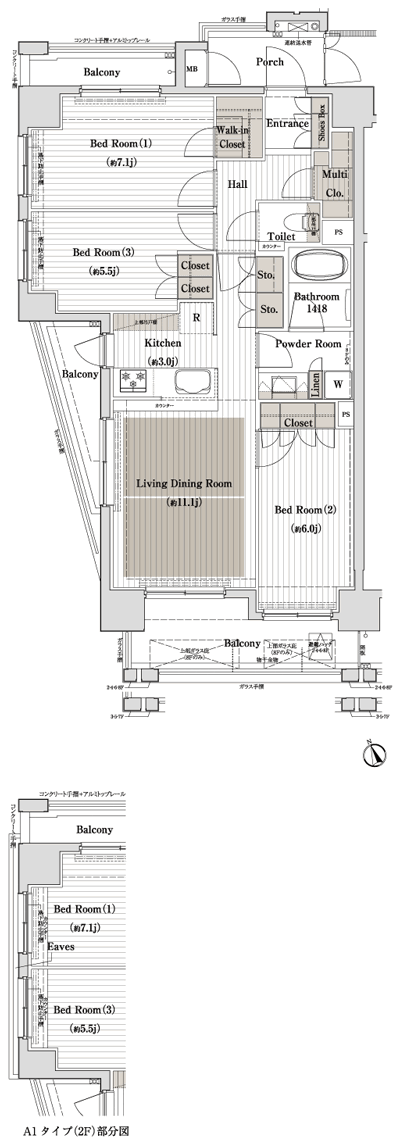 Floor: 3LDK, occupied area: 75.33 sq m