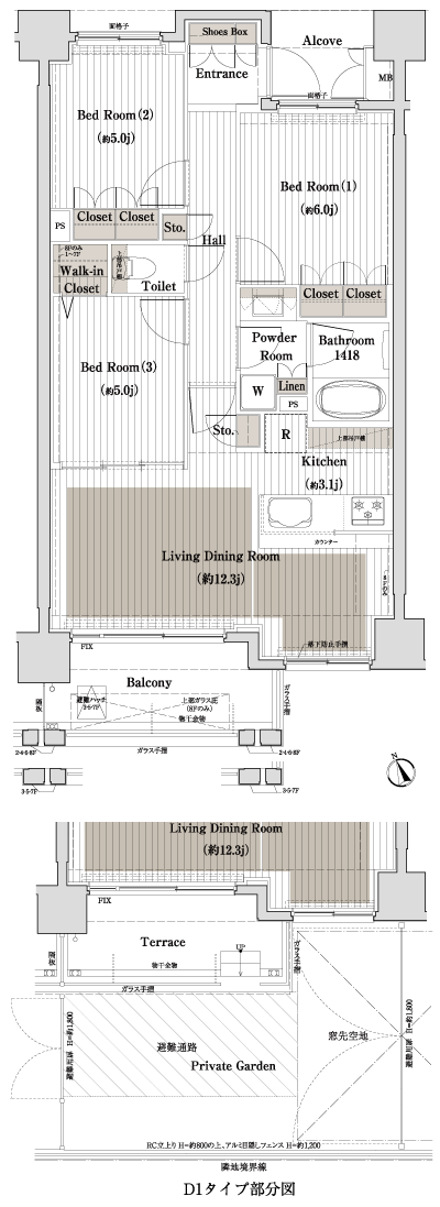 Floor: 3LDK, occupied area: 70.05 sq m