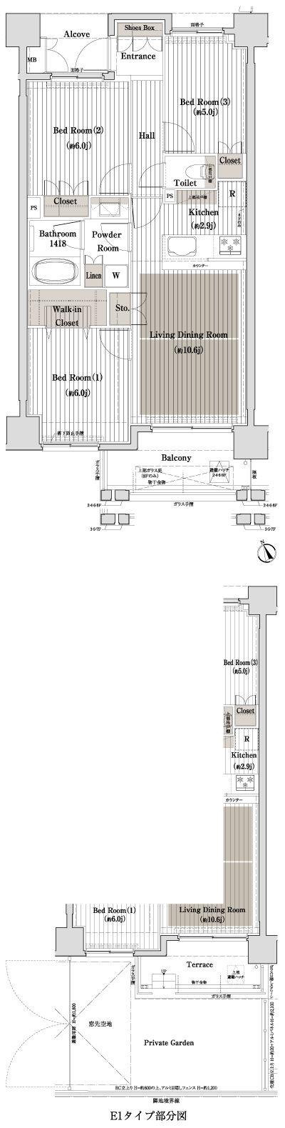 Floor: 3LDK, occupied area: 68.06 sq m