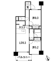 Floor: 2LDK, occupied area: 55.19 sq m