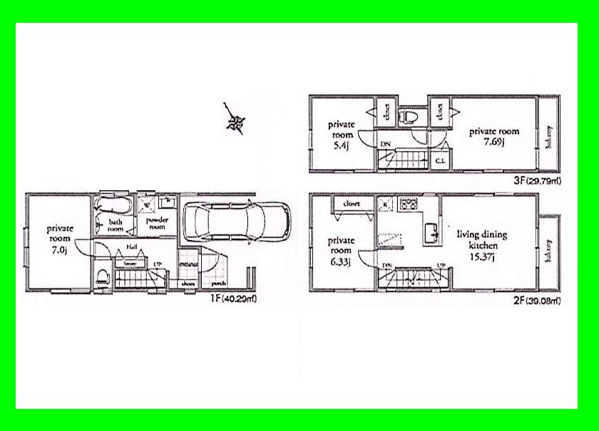 Floor plan. (A Building), Price 39,800,000 yen, 4LDK, Land area 65.56 sq m , Building area 109.16 sq m